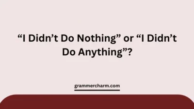 “I Didn’t Do Nothing” or “I Didn’t Do Anything”?