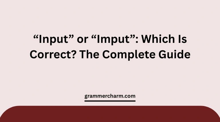“Input” or “Imput”