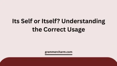 Its Self or Itself