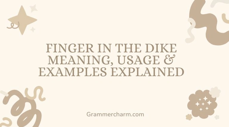 Finger in the Dike Meaning