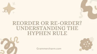 Reorder or Re-Order