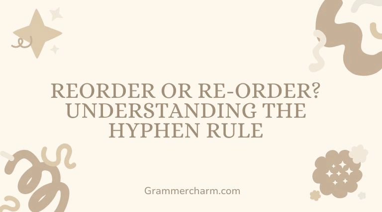 Reorder or Re-Order