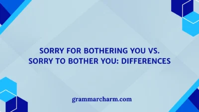 Sorry for Bothering You vs. Sorry to Bother You