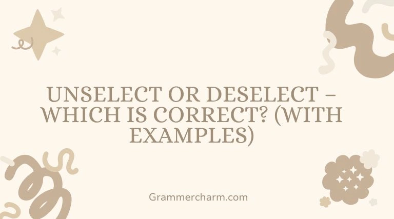 Unselect or Deselect