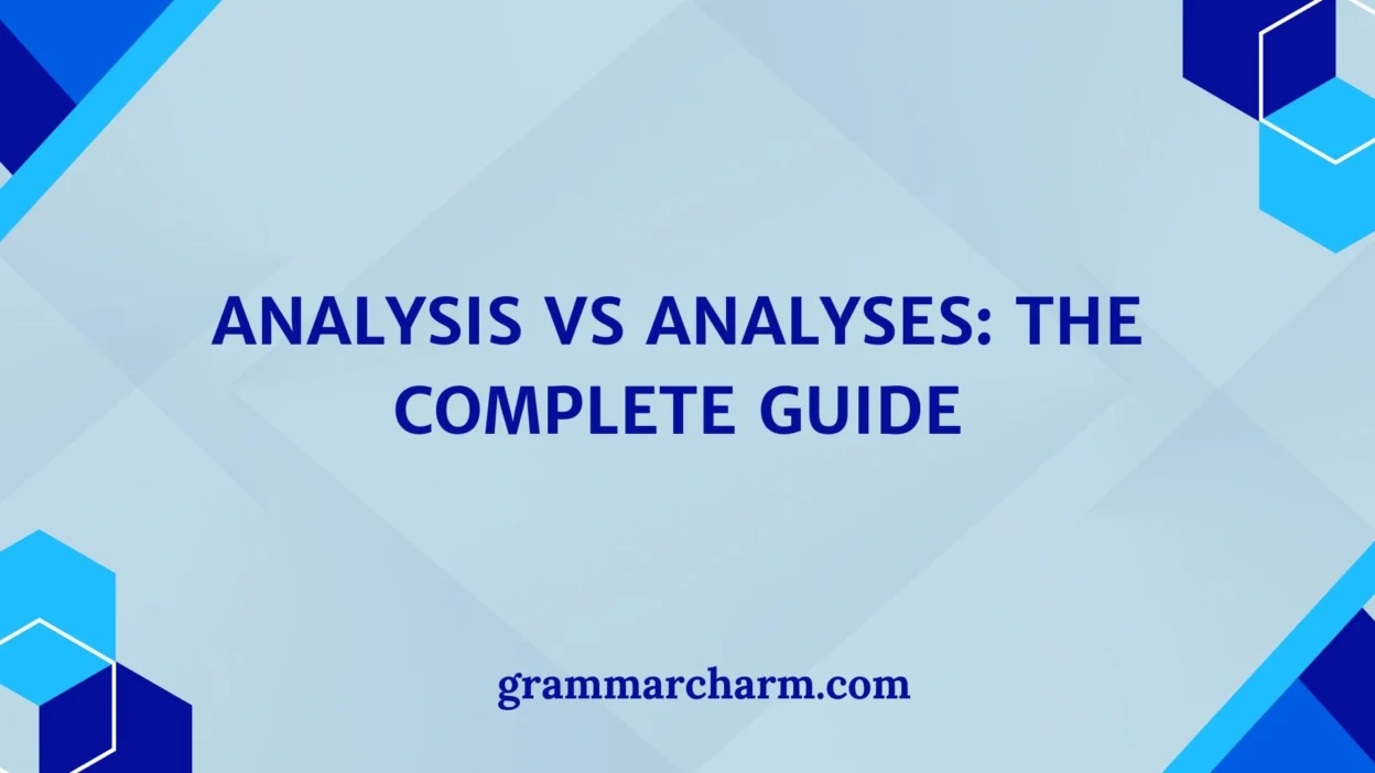 Analysis vs Analyses