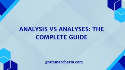 Analysis vs Analyses