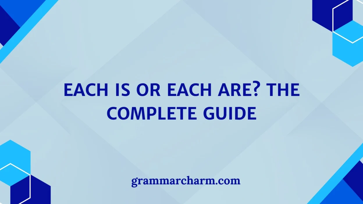 Each Is or Each Are