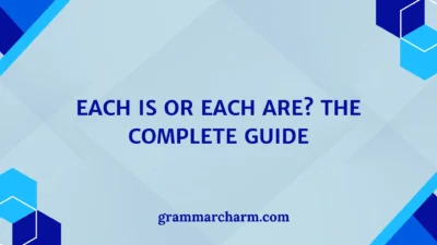 Each Is or Each Are