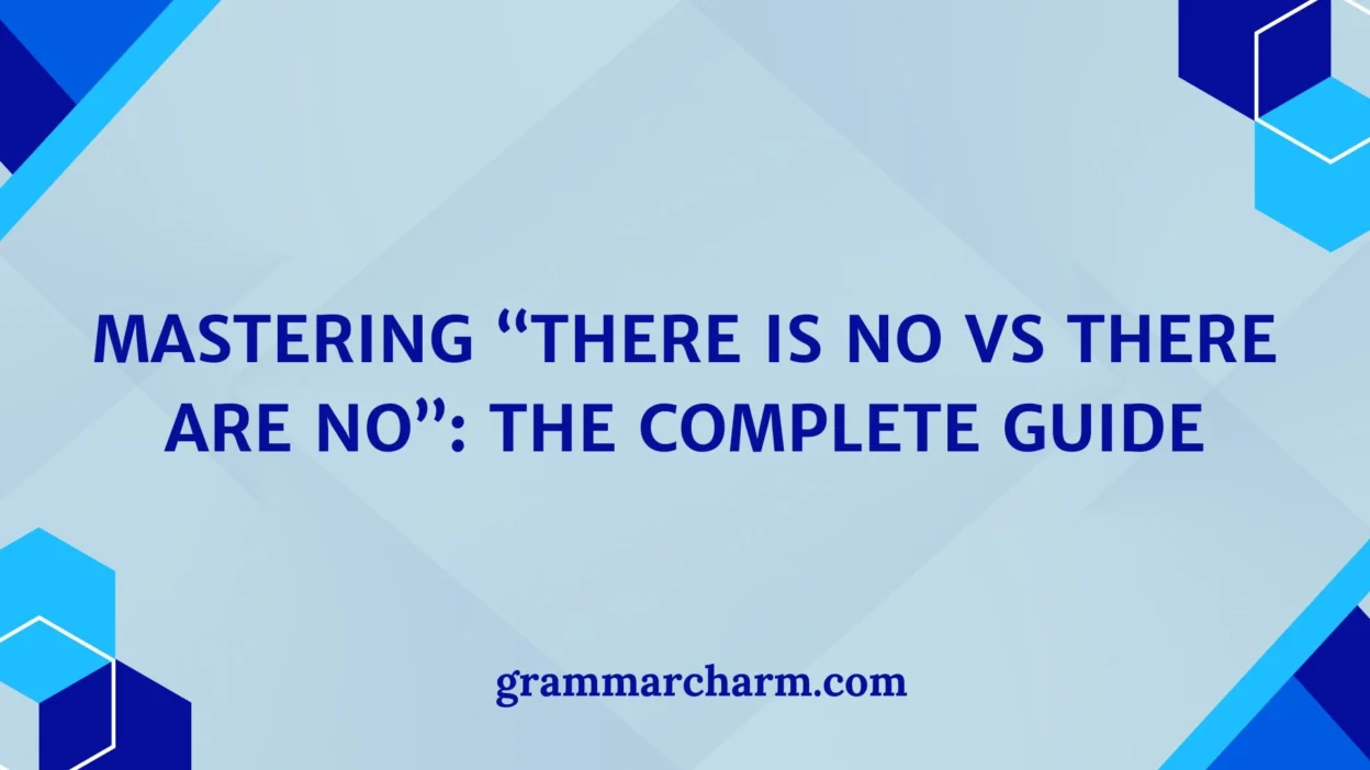 There Is No vs There Are No
