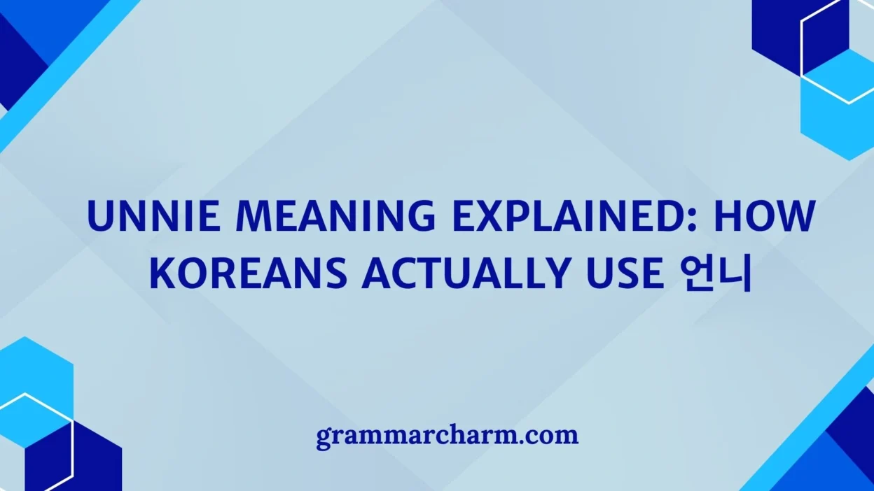 Unnie Meaning