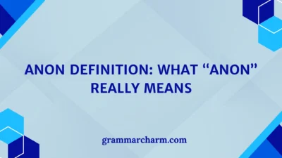 Anon Definition