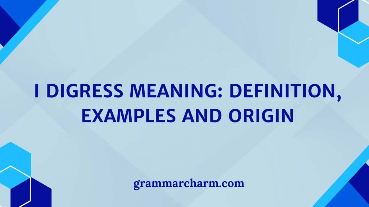 I Digress Meaning