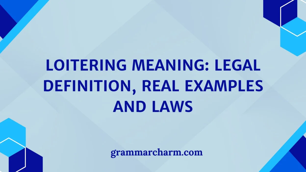 Loitering Meaning